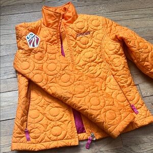 Spyder Bright Orange Quilted Jacket with Pink Accents